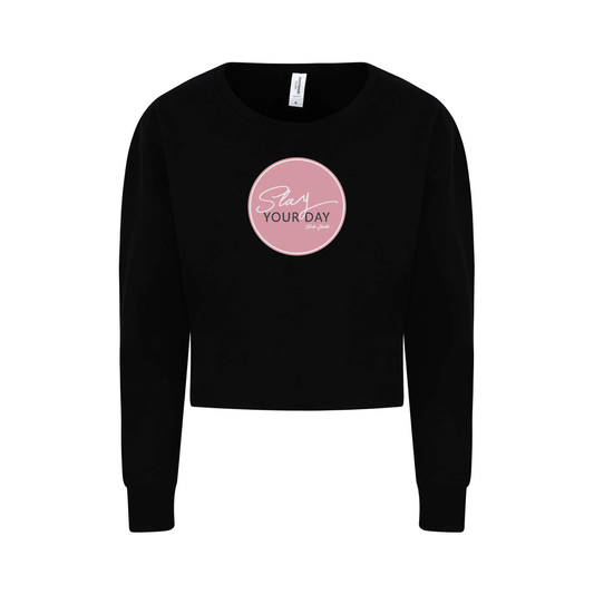 Pink Circle Logo Crop Sweatshirt | Slay Your Day