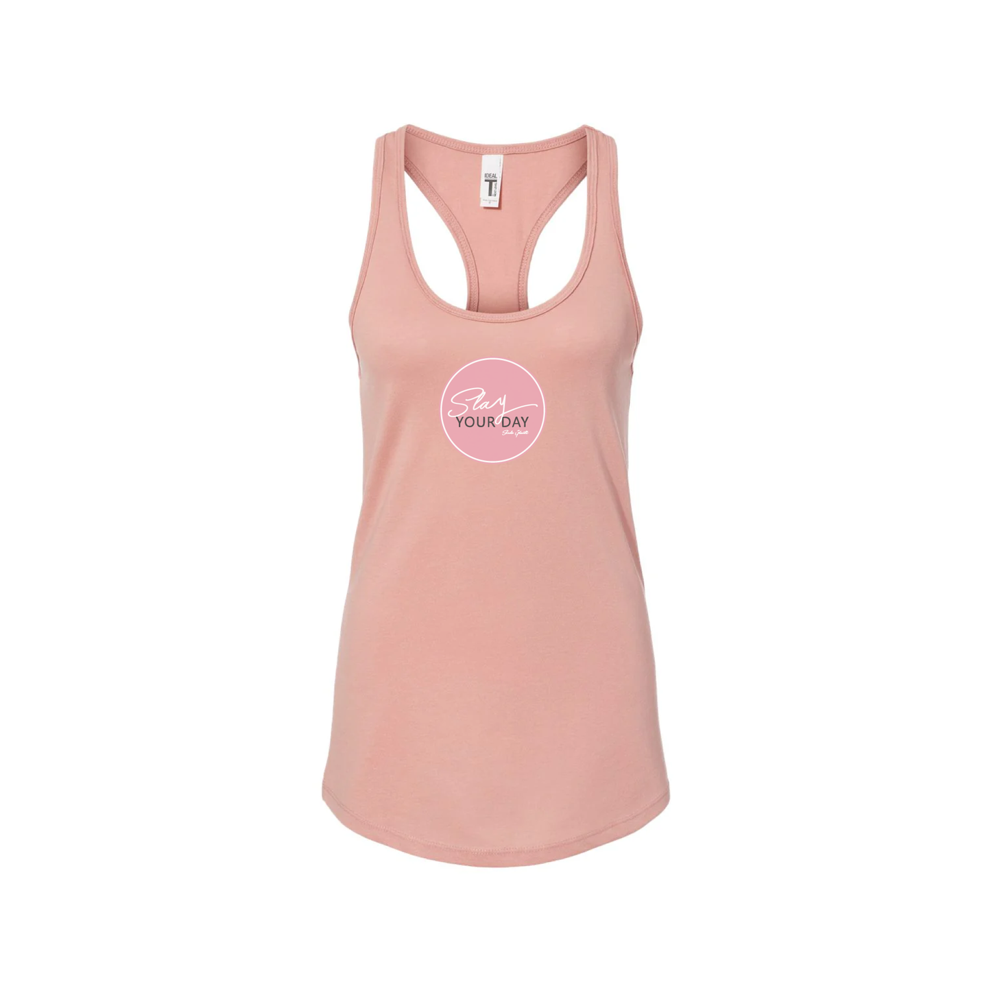 Pink Circle Logo Women’s Fitted Racerback Tank Top | Slay Your Day