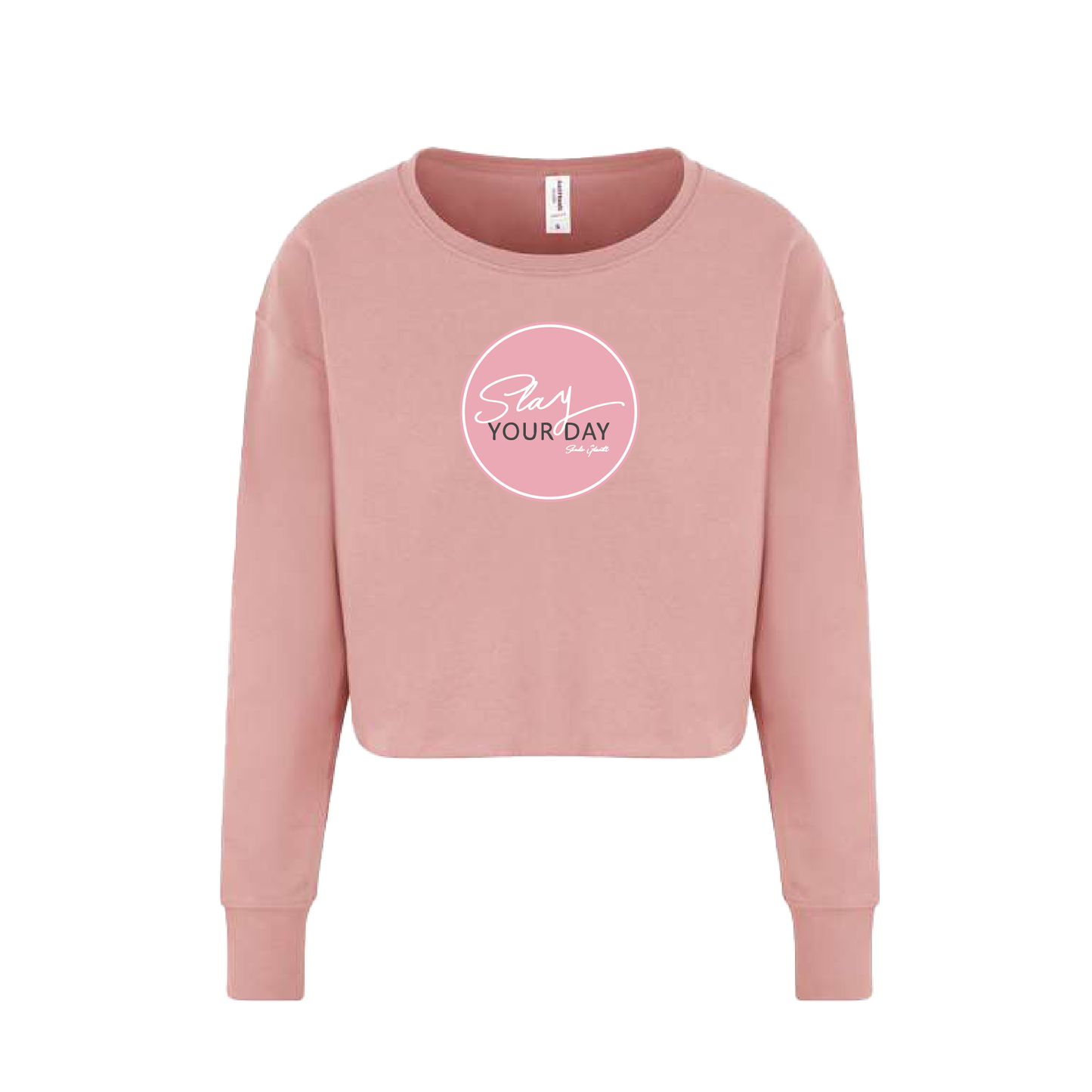 Pink Circle Logo Crop Sweatshirt | Slay Your Day