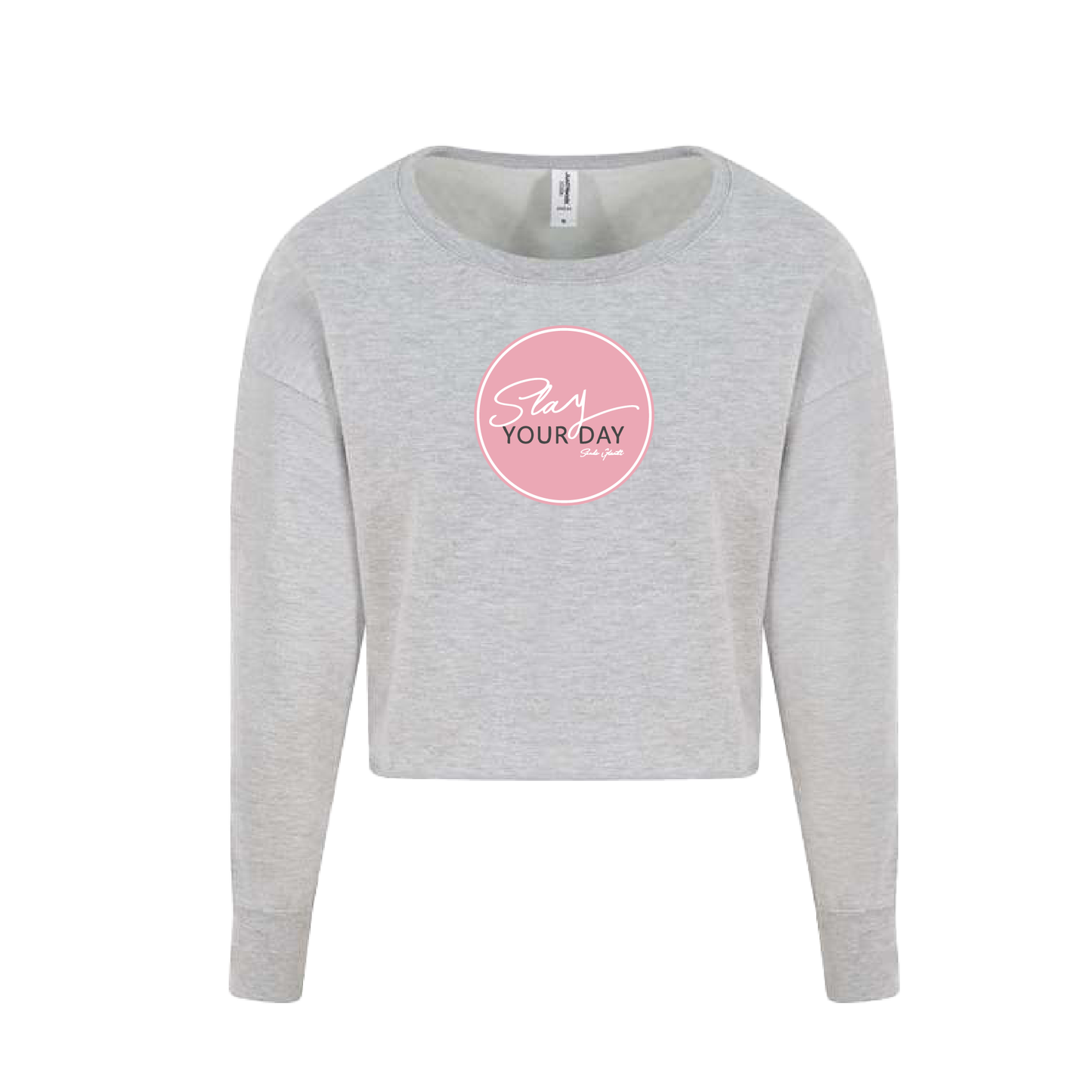 Pink Circle Logo Crop Sweatshirt | Slay Your Day