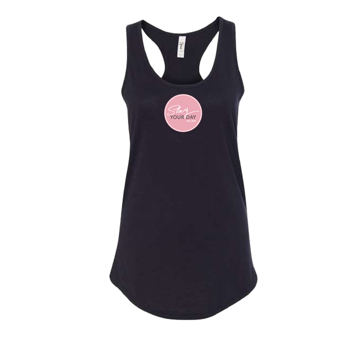Pink Circle Logo Women’s Fitted Racerback Tank Top | Slay Your Day