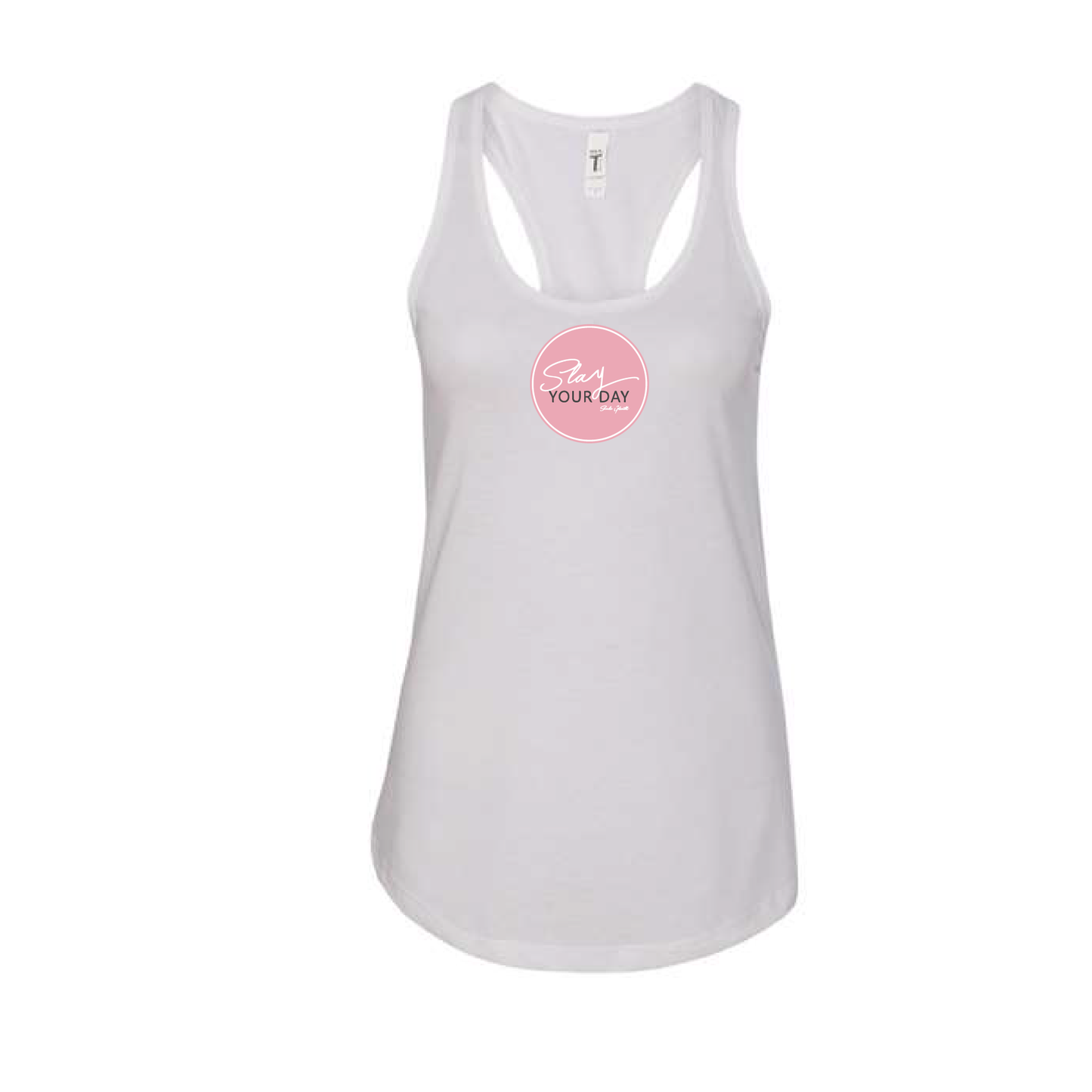Pink Circle Logo Women’s Fitted Racerback Tank Top | Slay Your Day
