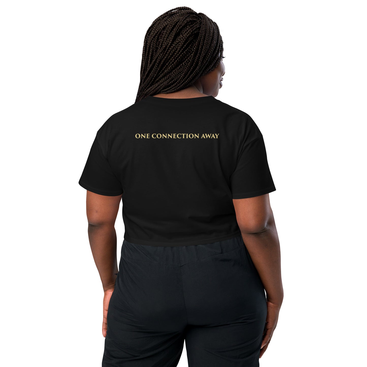 Women’s Black Crop Top Back | Epic Talks