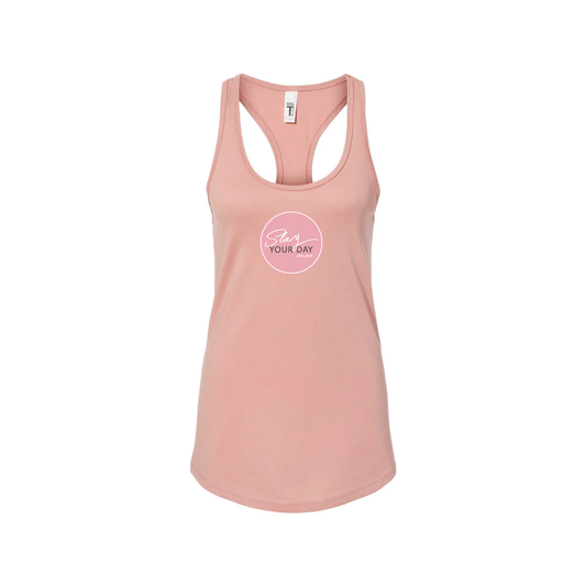 Pink Circle Logo Women’s Fitted Racerback Tank Top | Slay Your Day
