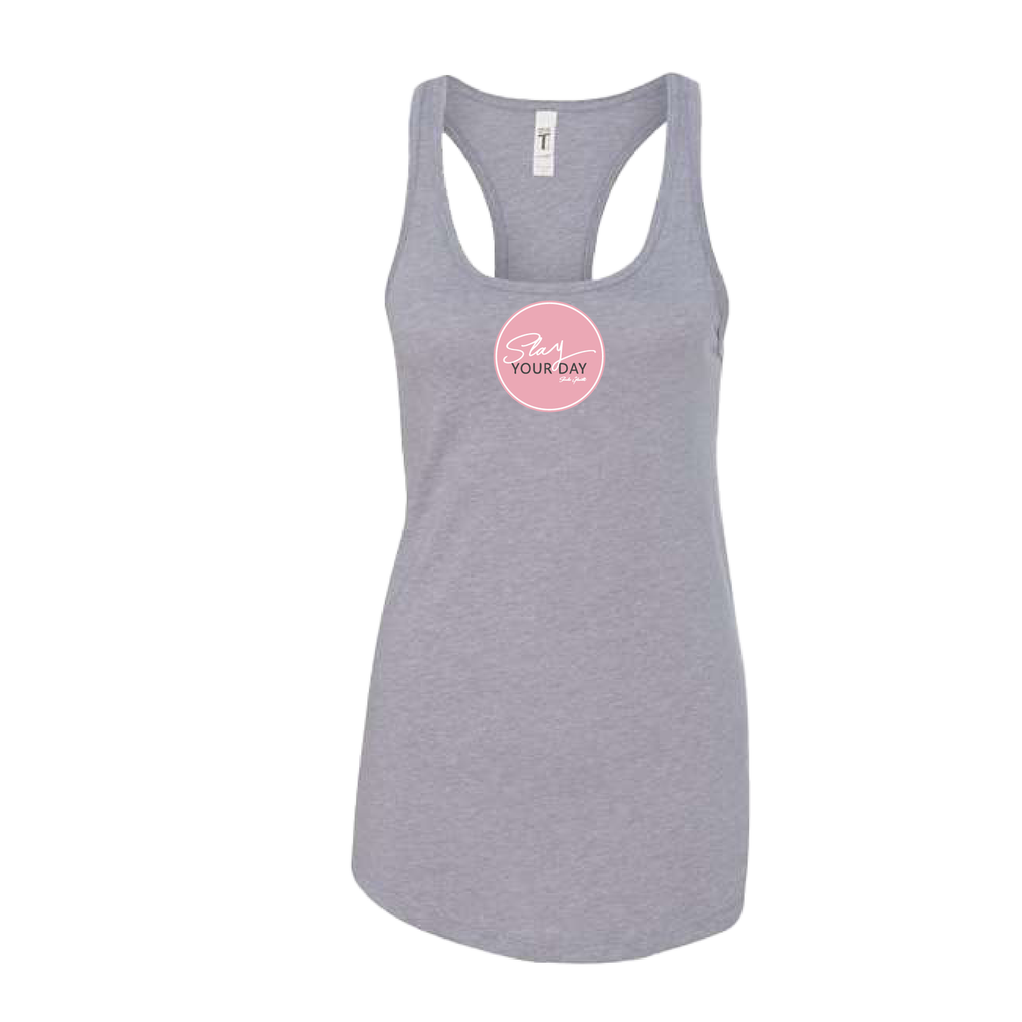 Pink Circle Logo Women’s Fitted Racerback Tank Top | Slay Your Day