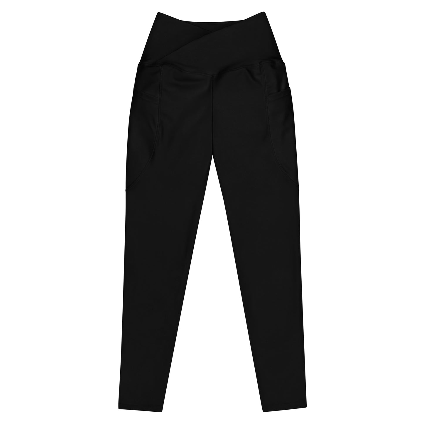 Black Crossover Leggings with Pockets