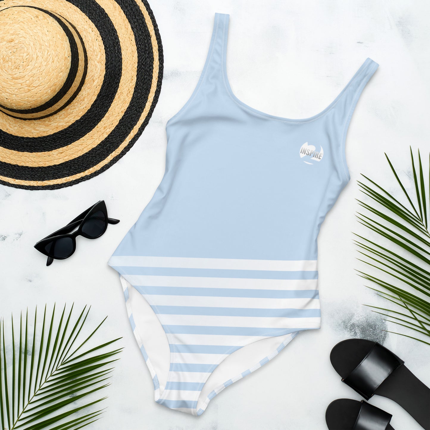 Blue Stripe One-Piece Swimsuit