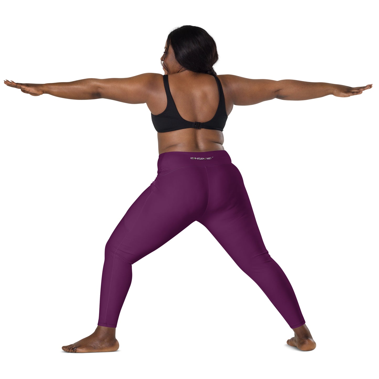 Tyrian Purple Crossover Leggings with Pockets