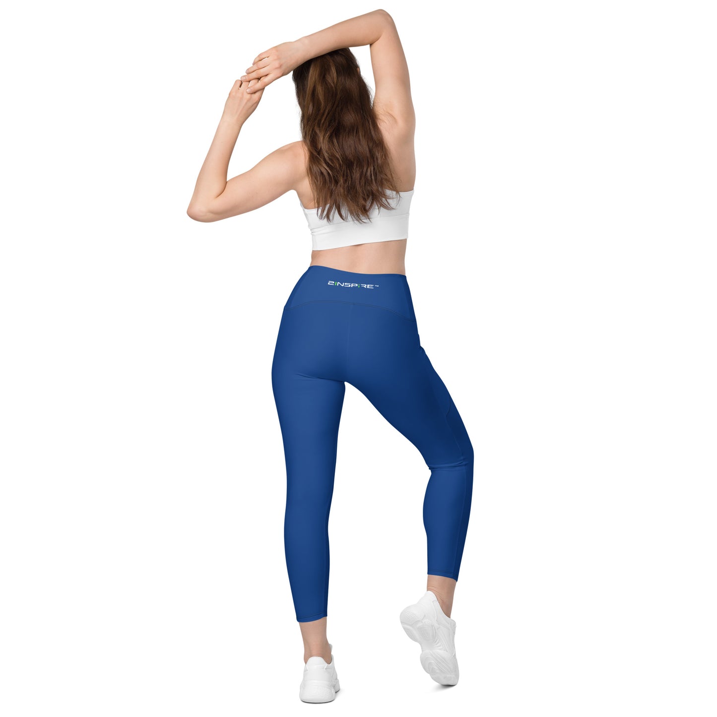 Dark Cerulean Crossover Leggings with Pockets