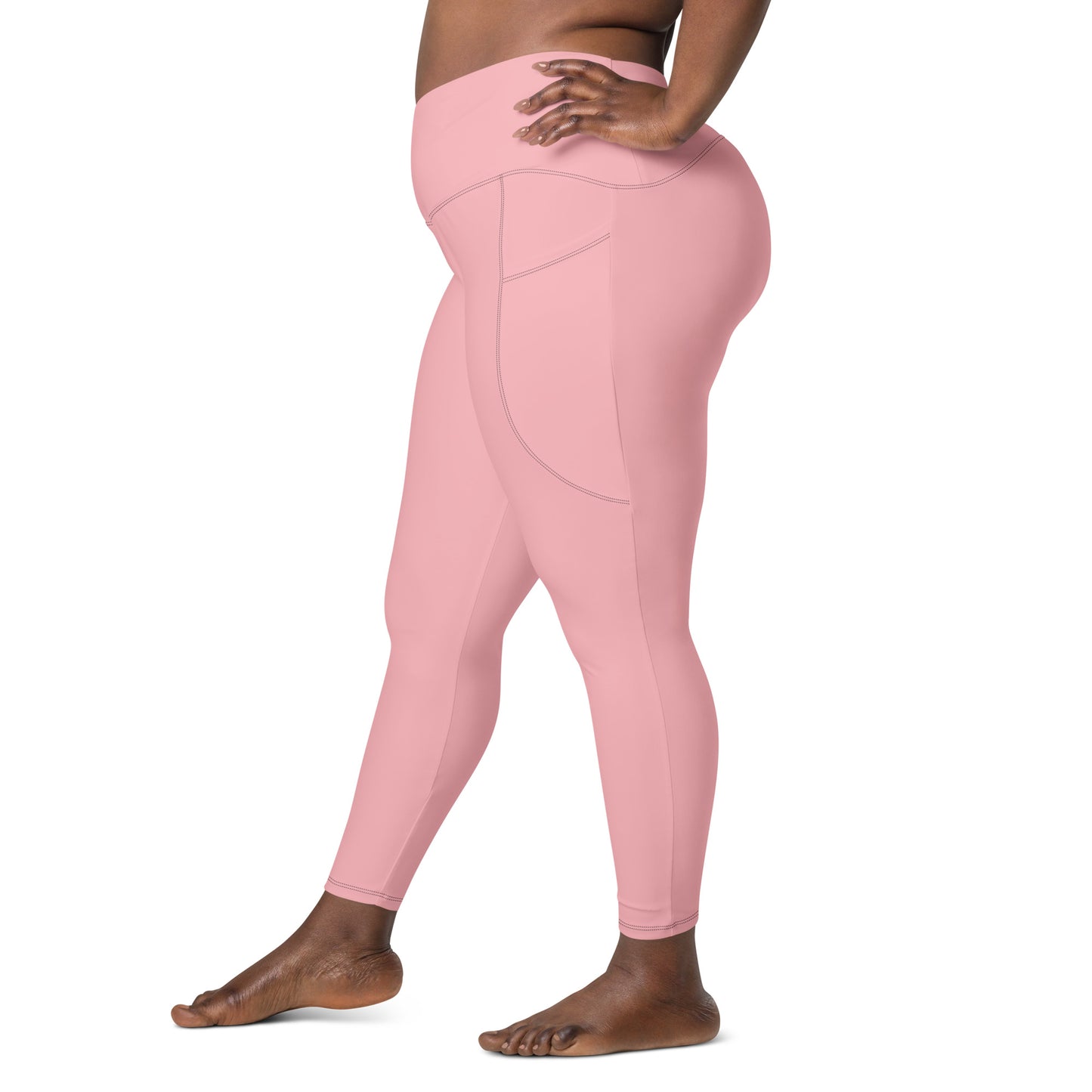 Light Pink Crossover Leggings with Pockets