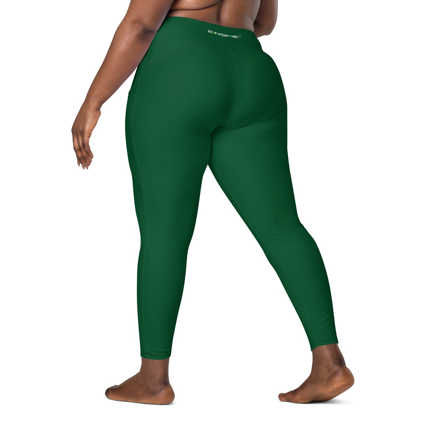 Forest Green Crossover Leggings with Pockets