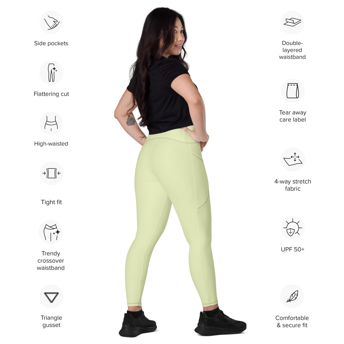 Snow Flurry Crossover Leggings with Pockets