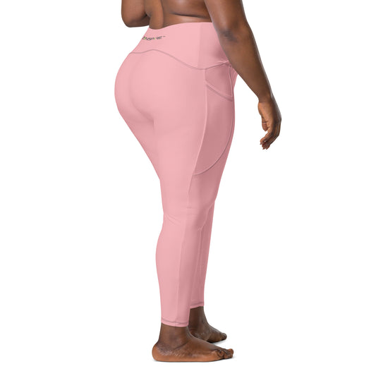 Light Pink Crossover Leggings with Pockets