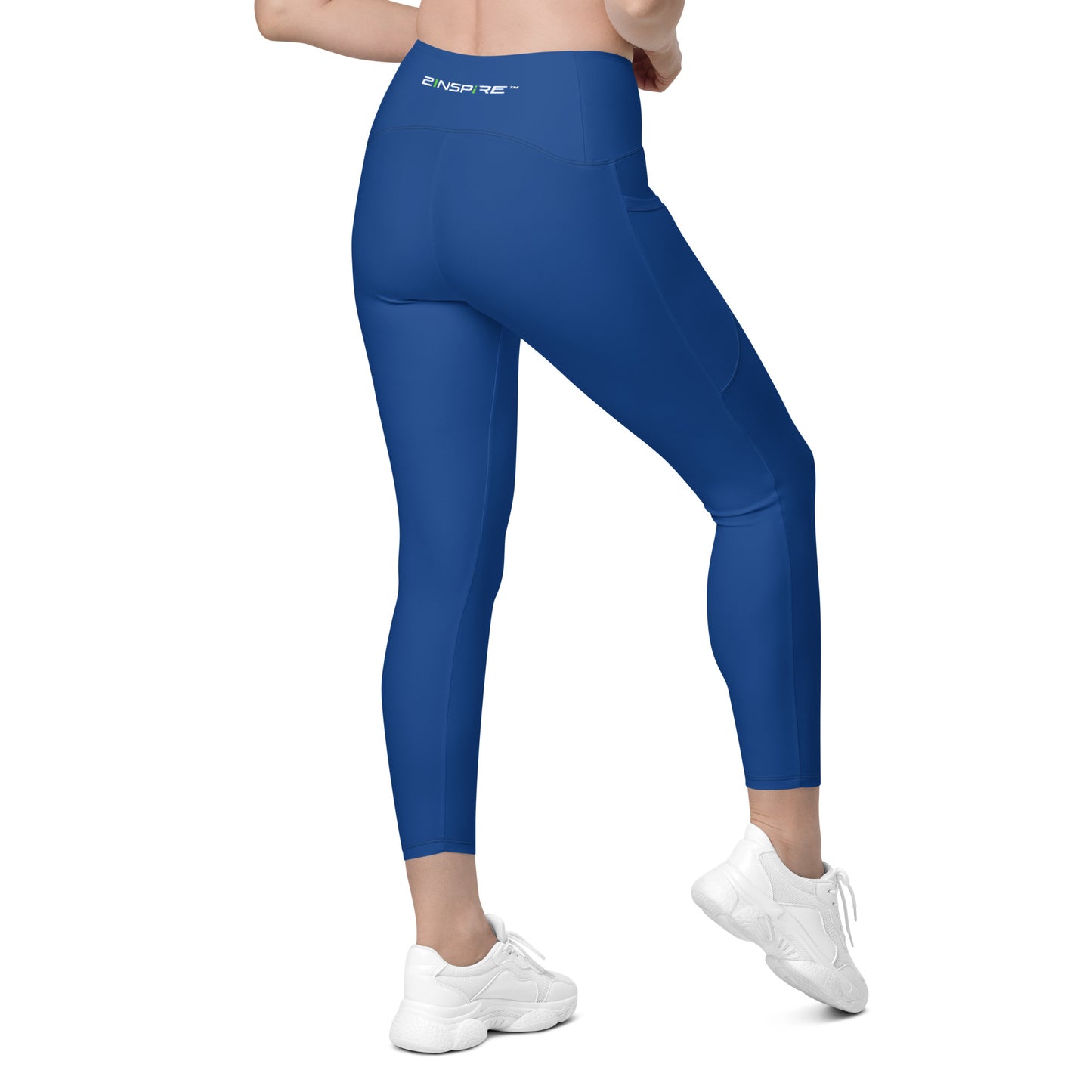 Dark Cerulean Crossover Leggings with Pockets