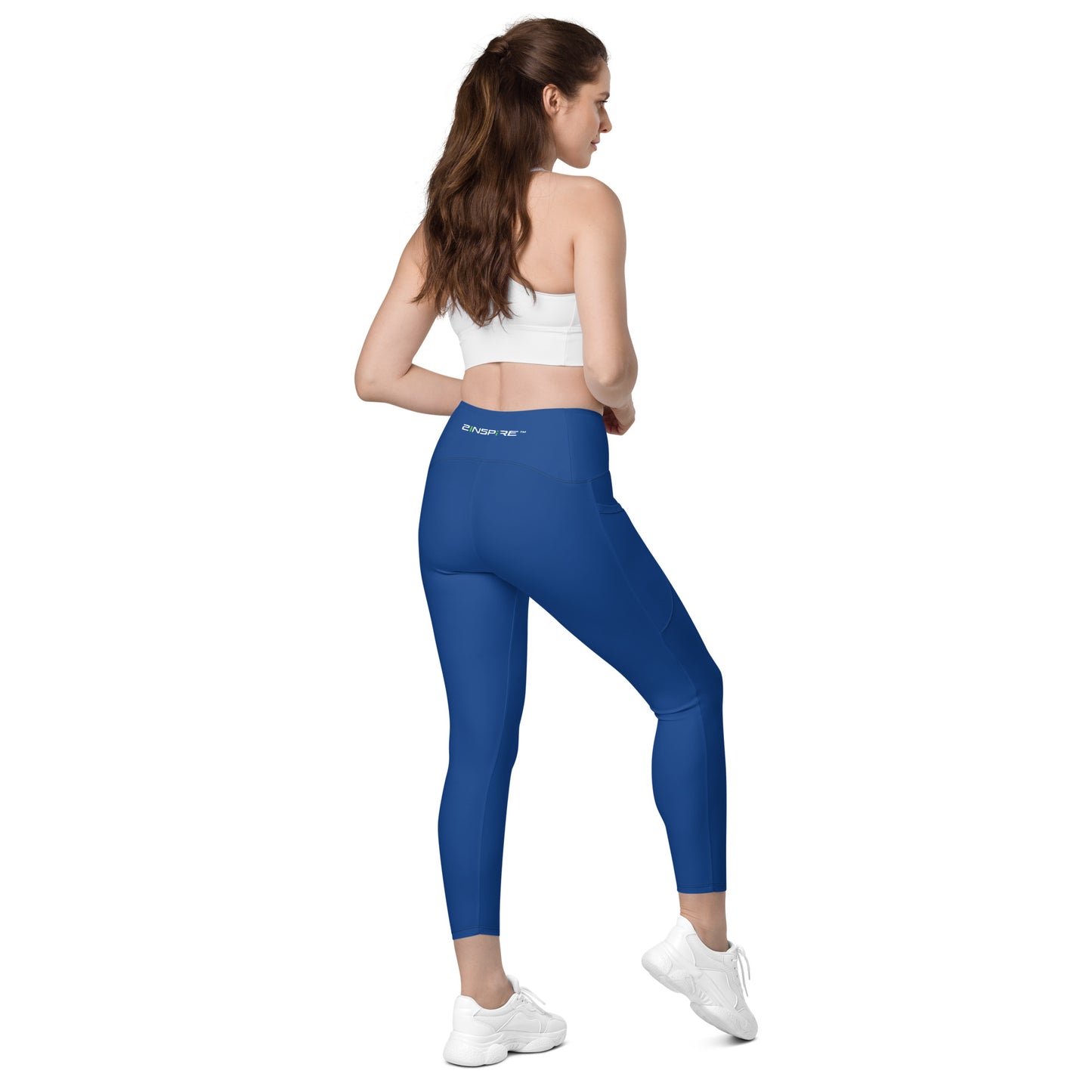 Dark Cerulean Crossover Leggings with Pockets