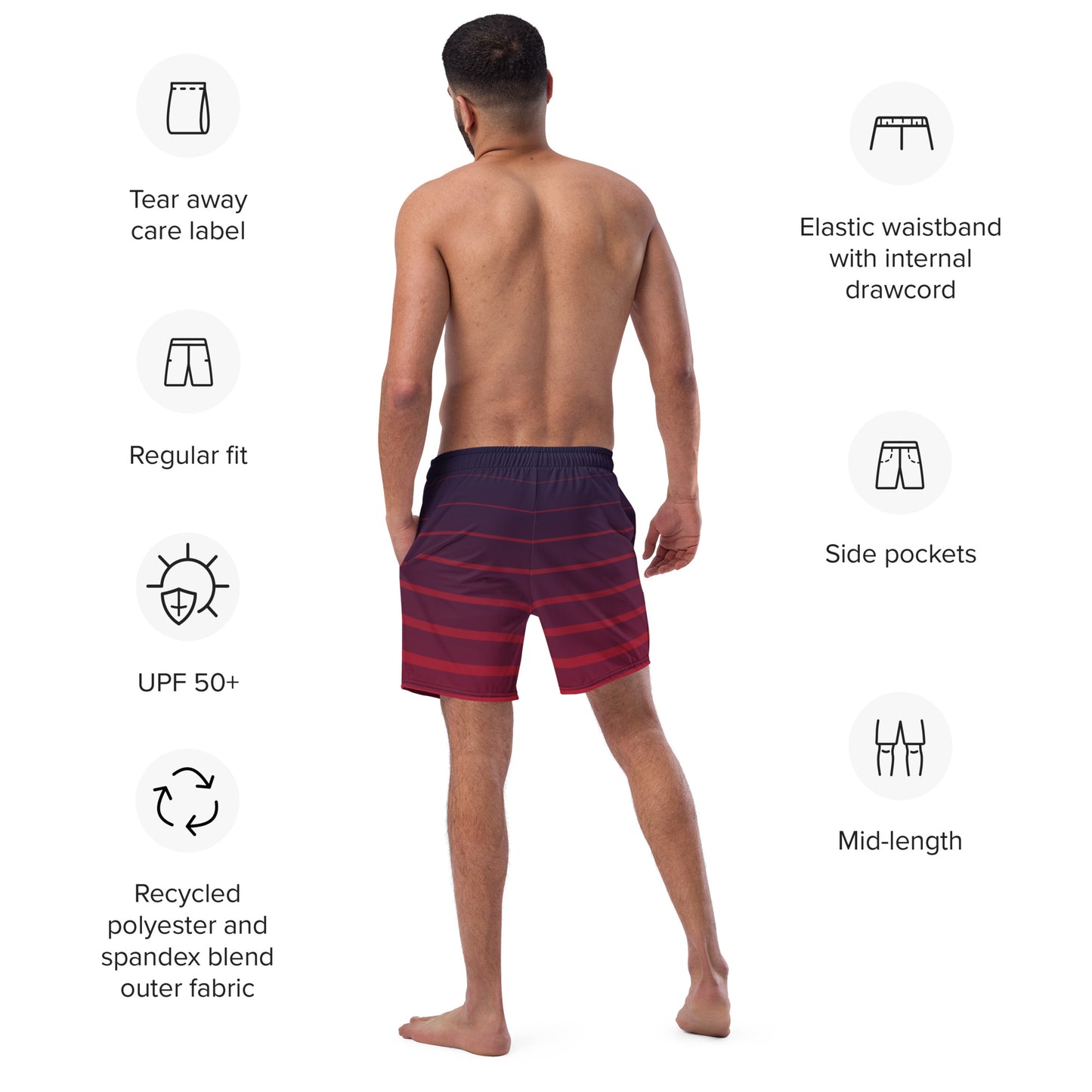 Men's Sphere Stripe Swim Trunks