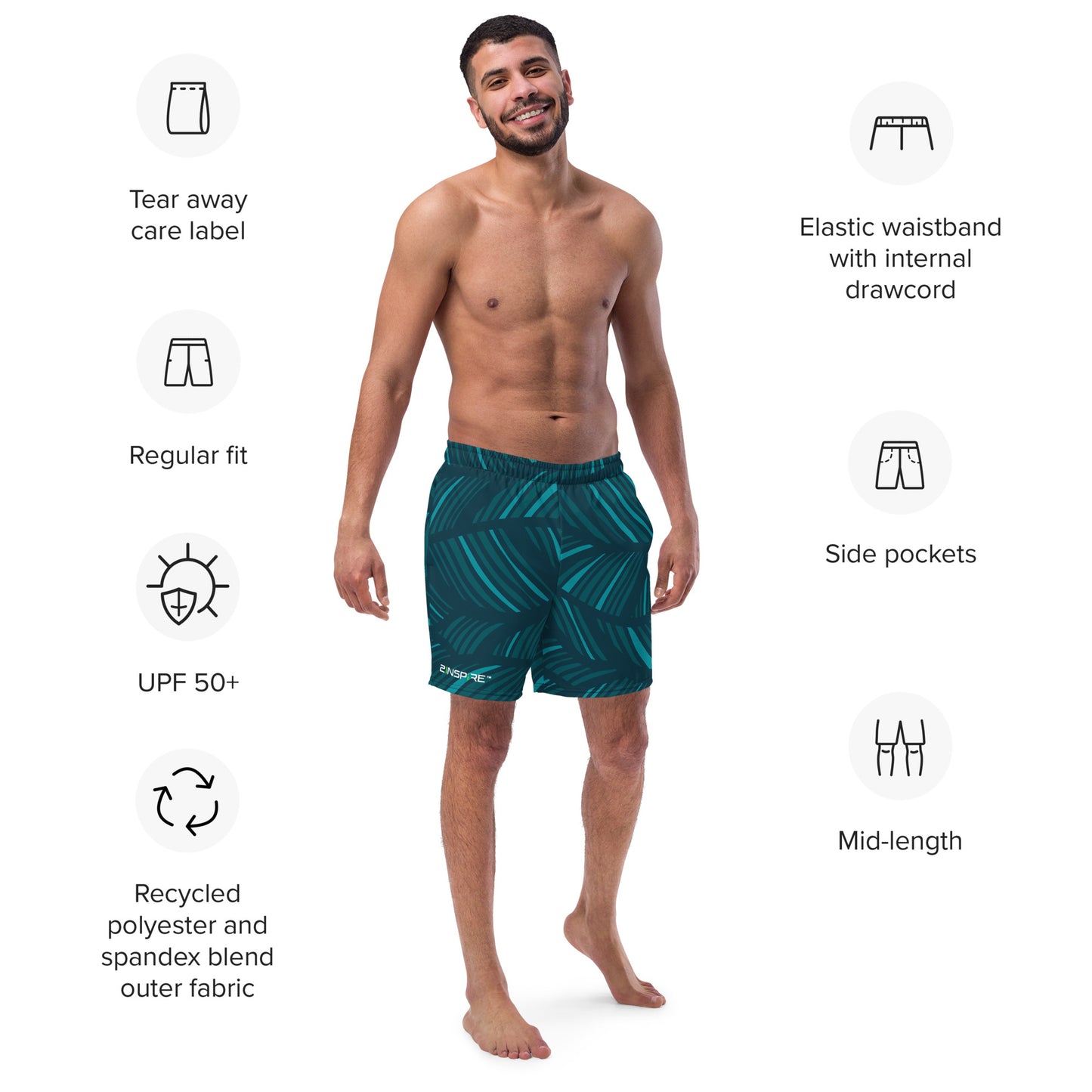 Men's Sphere Palm Leaf Swim Trunks