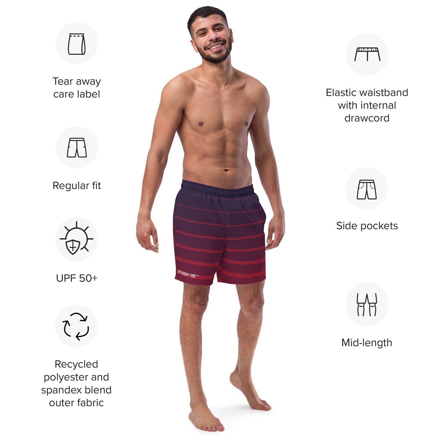 Men's Sphere Stripe Swim Trunks