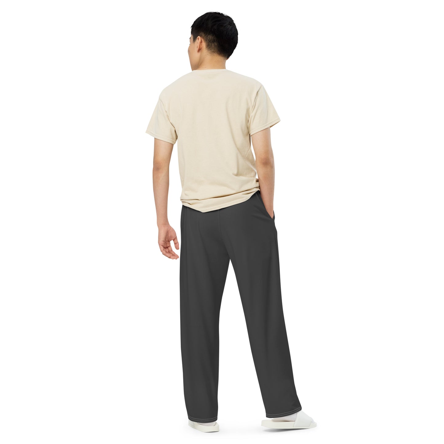 Grey Unisex Wide-Leg Pants