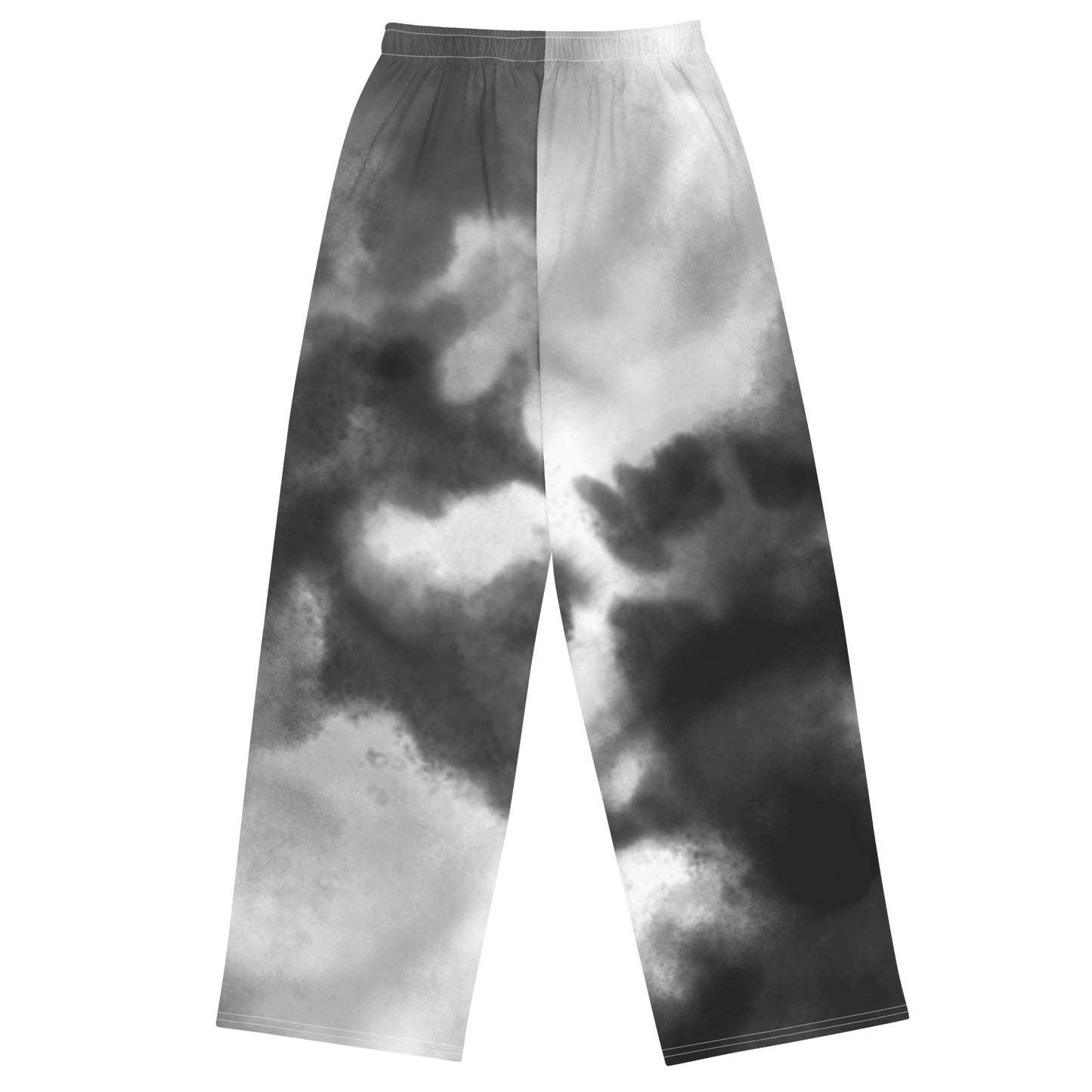 Black Watercolor Unisex Wide-Leg Pants