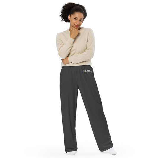 Grey Unisex Wide-Leg Pants