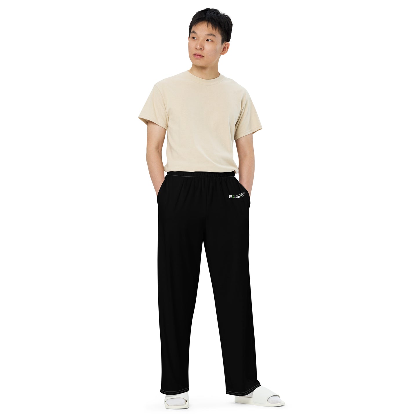 Black Unisex Wide-Leg Pants