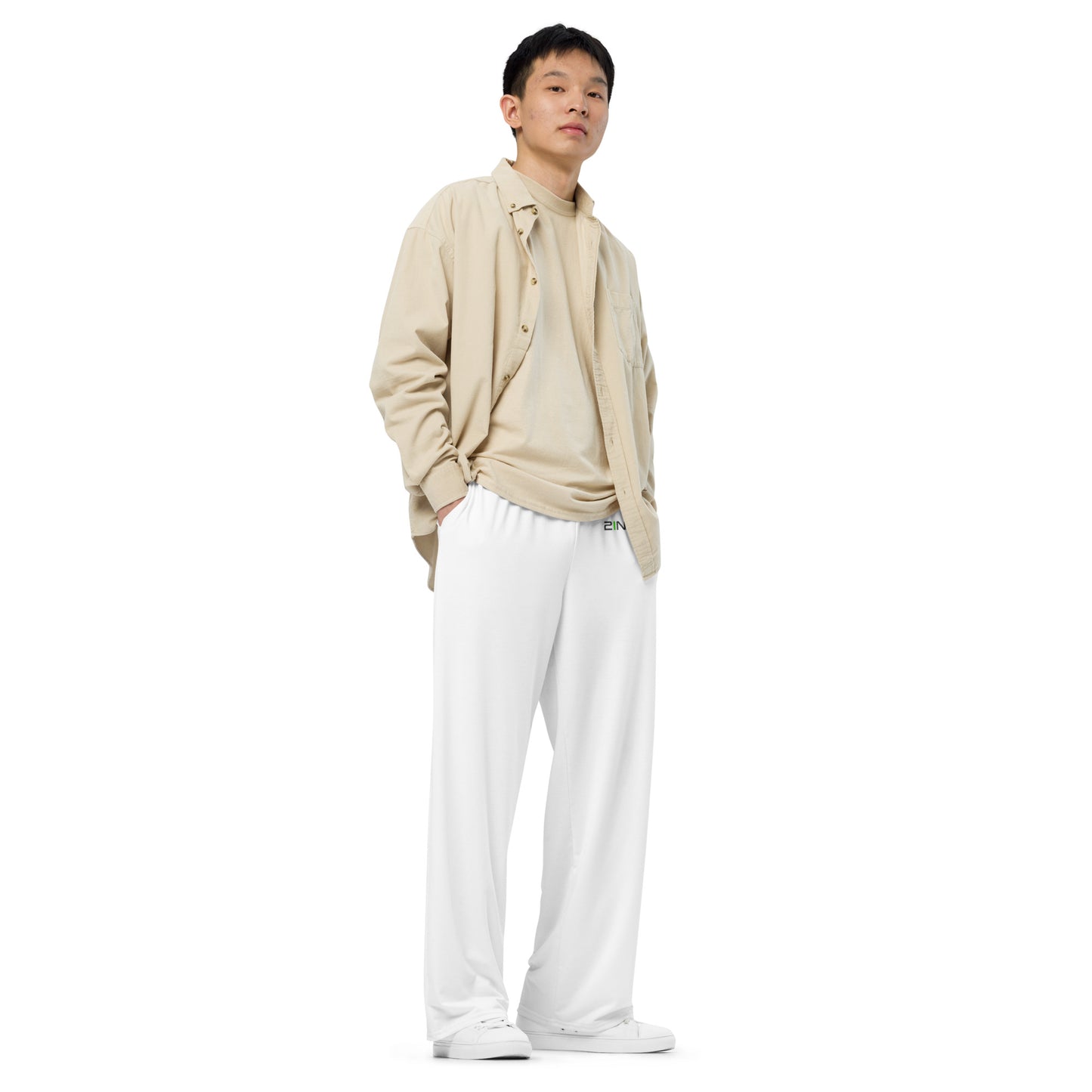 White Unisex Wide-Leg Pants