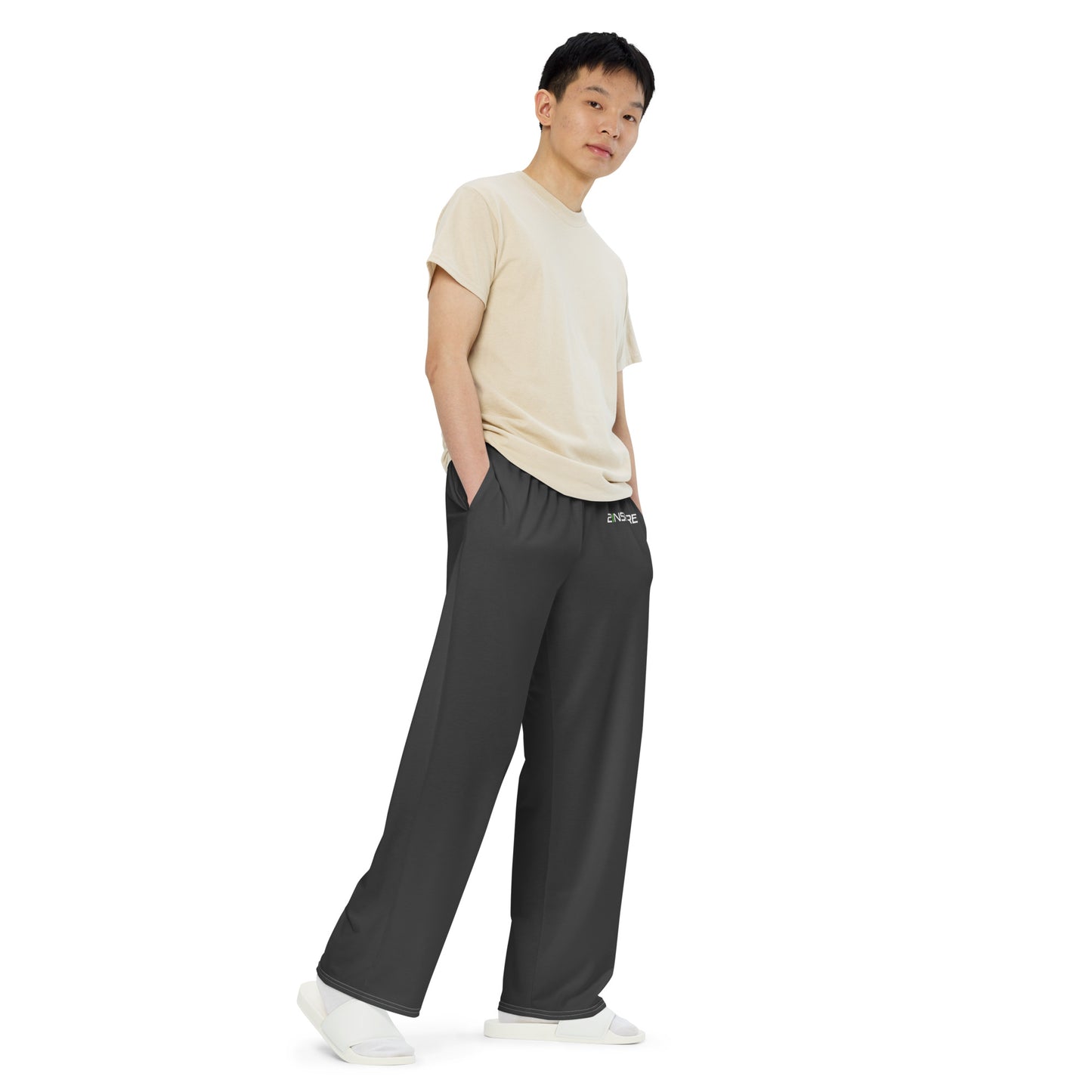 Grey Unisex Wide-Leg Pants