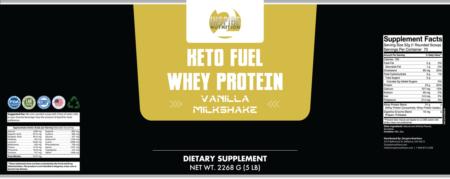 Keto Fuel: Whey Protein Powder Vanilla Wrapper