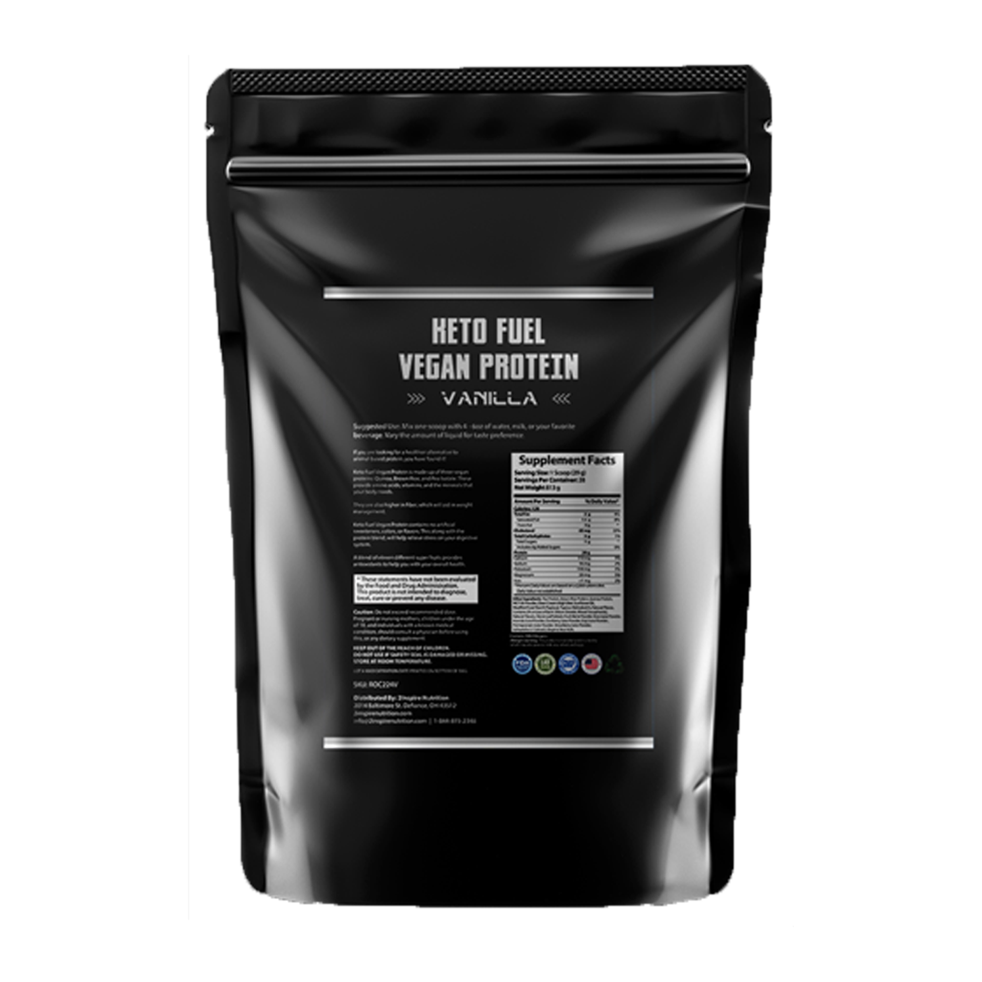 Keto Fuel Vegan Protein Powder Clean Muscle Fuel 2 Inspire Nutrition